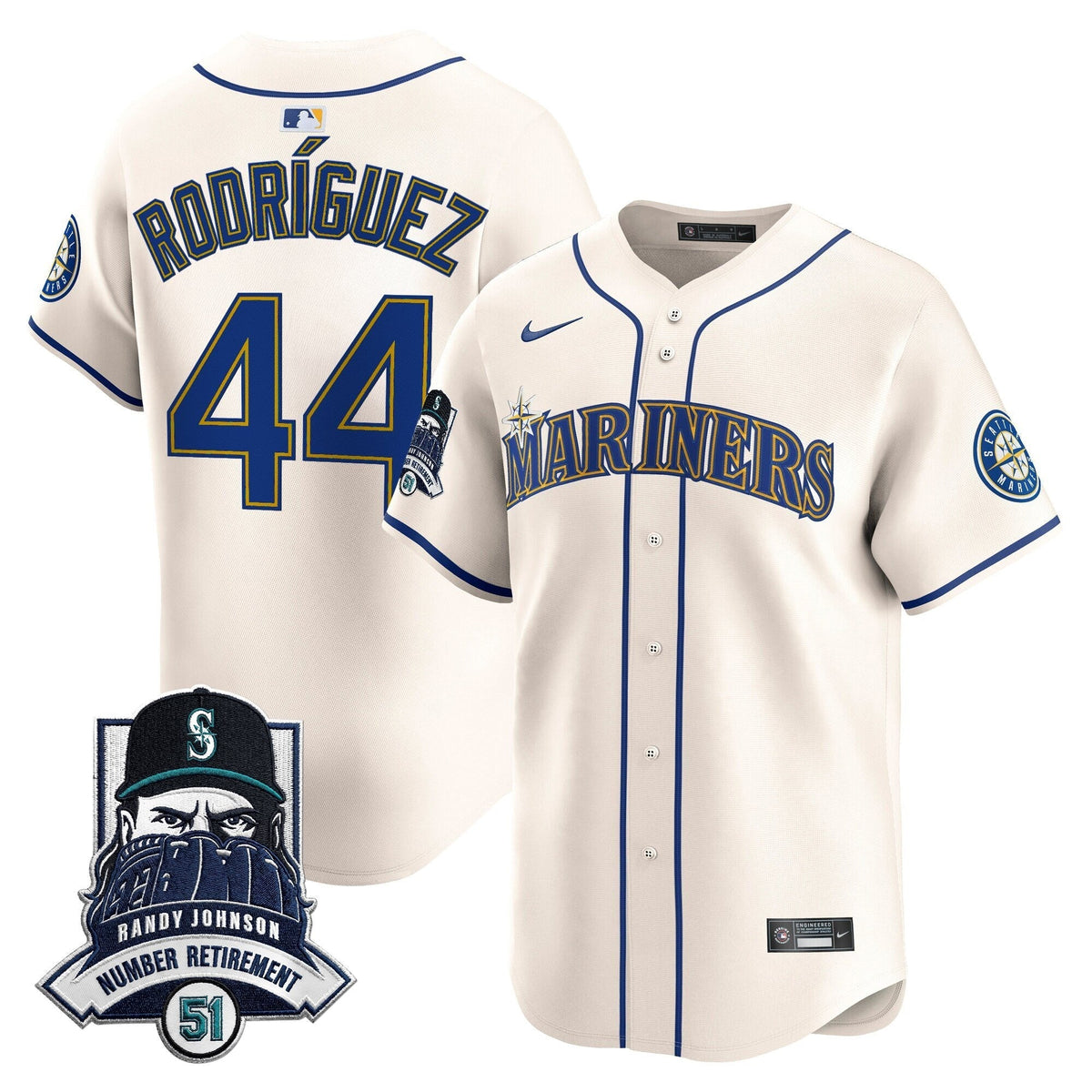 Seattle Mariners Hall-of-Famer Randy Johnson Patch Vapor Premier Limited Jersey - All Stitched