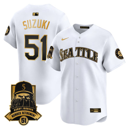 Seattle Mariners Hall-of-Famer Randy Johnson Patch Vapor Premier Limited Jersey - All Stitched
