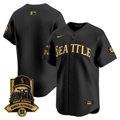 Seattle Mariners Hall-of-Famer Randy Johnson Patch Vapor Premier Limited Jersey - All Stitched