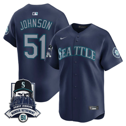 Seattle Mariners Hall-of-Famer Randy Johnson Patch Vapor Premier Limited Jersey - All Stitched