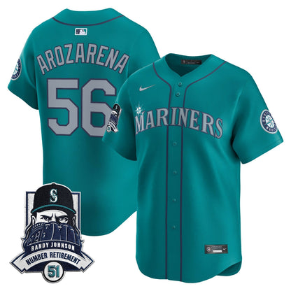Seattle Mariners Hall-of-Famer Randy Johnson Patch Vapor Premier Limited Jersey - All Stitched