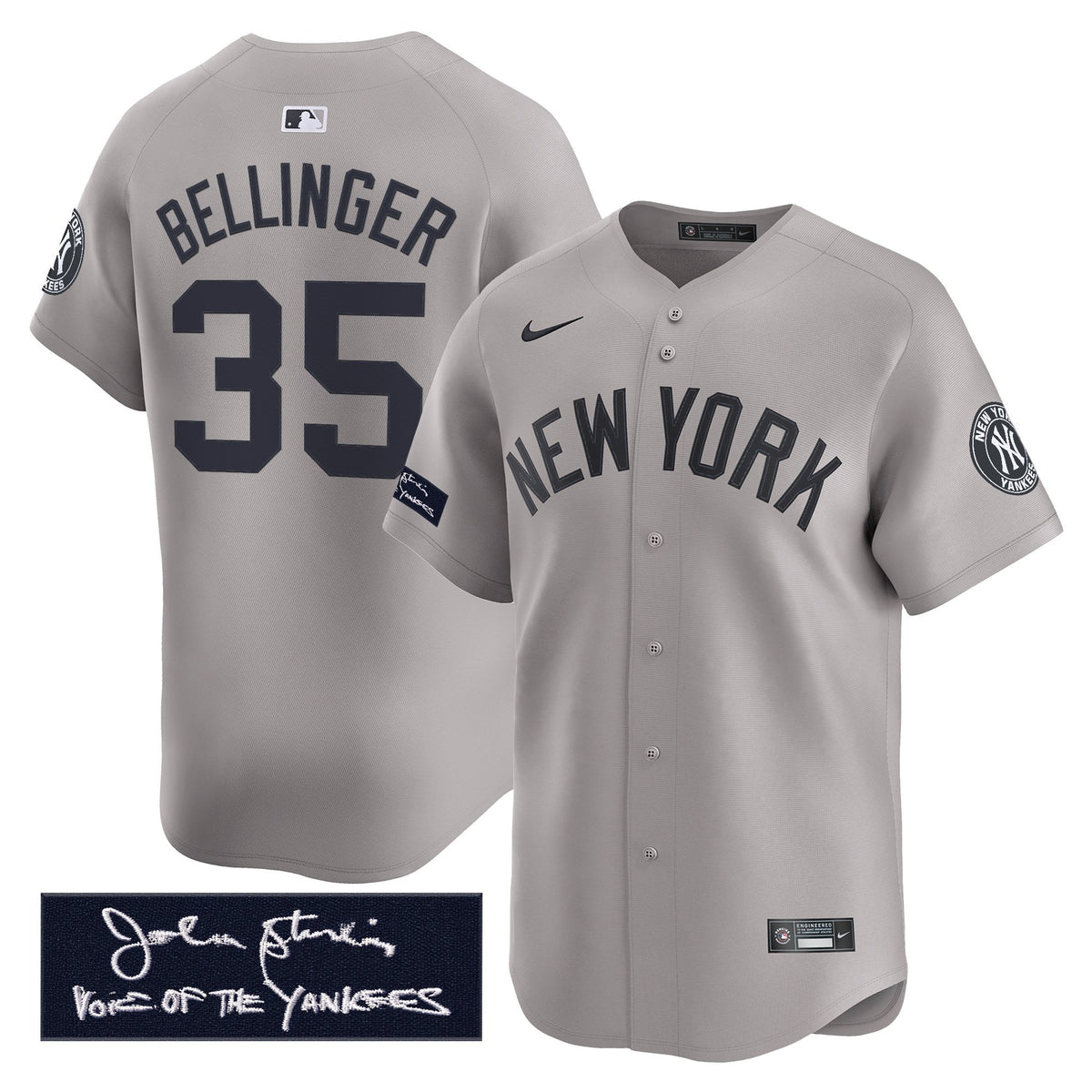 New York Yankees John Sterling "The Voice of the Yankees" Tribute Patch Vapor Premier Limited Jersey - Stitched
