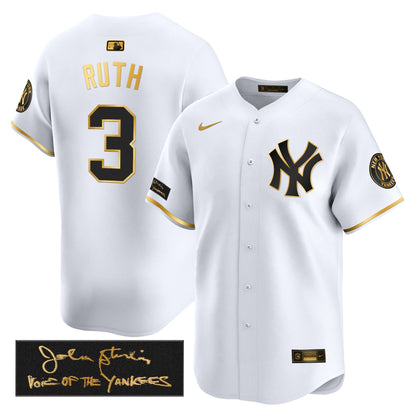 New York Yankees John Sterling "The Voice of the Yankees" Tribute Patch Vapor Premier Limited Jersey - Stitched