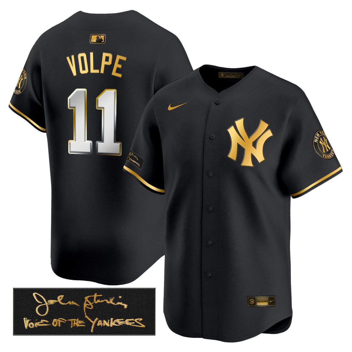 New York Yankees John Sterling "The Voice of the Yankees" Tribute Patch Vapor Premier Limited Jersey - Stitched