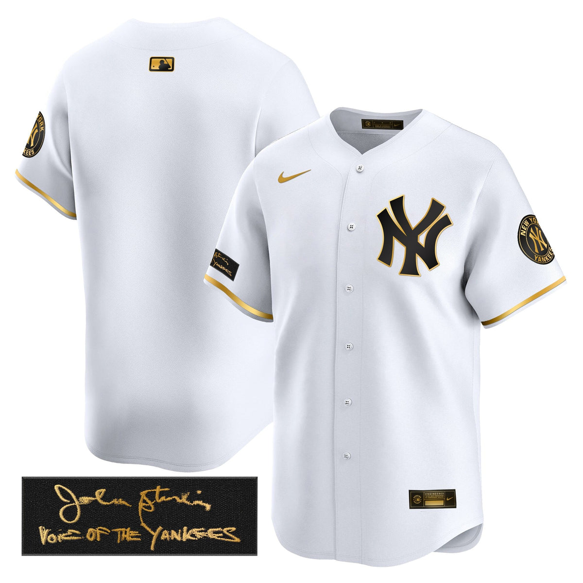 New York Yankees John Sterling "The Voice of the Yankees" Tribute Patch Vapor Premier Limited Jersey - Stitched