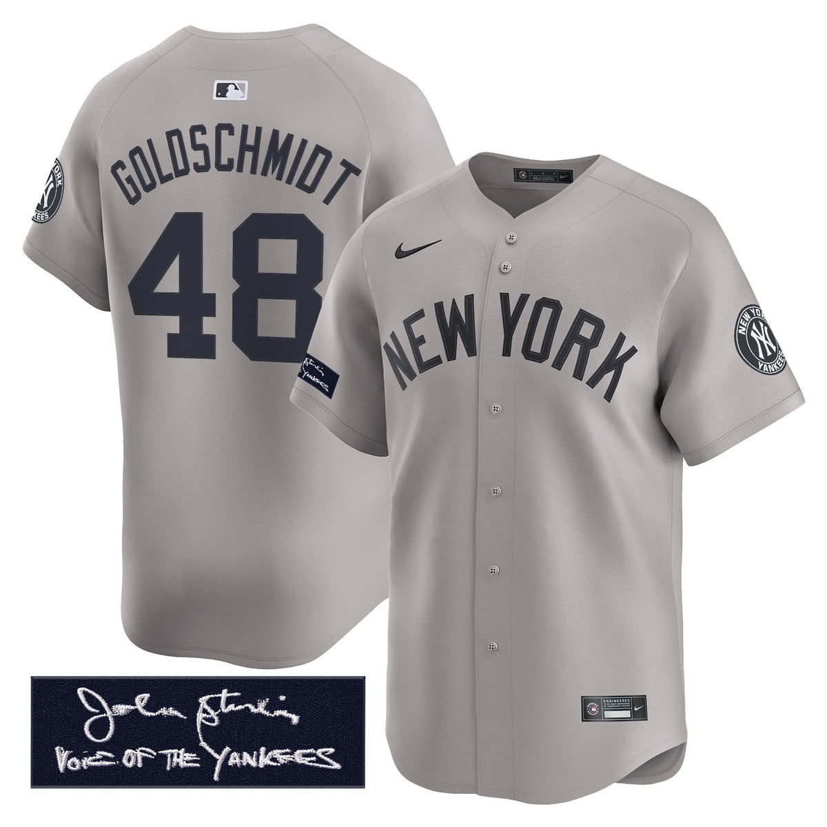 New York Yankees John Sterling "The Voice of the Yankees" Tribute Patch Vapor Premier Limited Jersey - Stitched