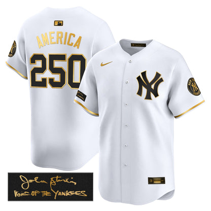 New York Yankees John Sterling "The Voice of the Yankees" Tribute Patch Vapor Premier Limited Jersey - Stitched
