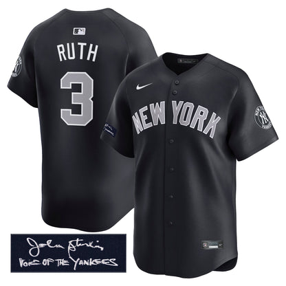 New York Yankees John Sterling "The Voice of the Yankees" Tribute Patch Vapor Premier Limited Jersey - Stitched