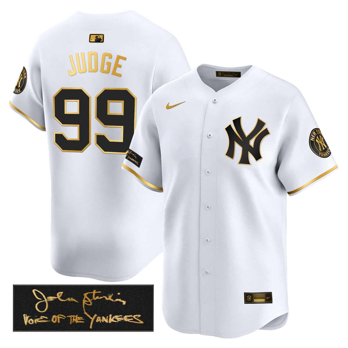 New York Yankees John Sterling "The Voice of the Yankees" Tribute Patch Vapor Premier Limited Jersey - Stitched