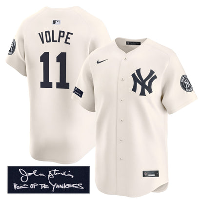 New York Yankees John Sterling "The Voice of the Yankees" Tribute Patch Vapor Premier Limited Jersey - Stitched