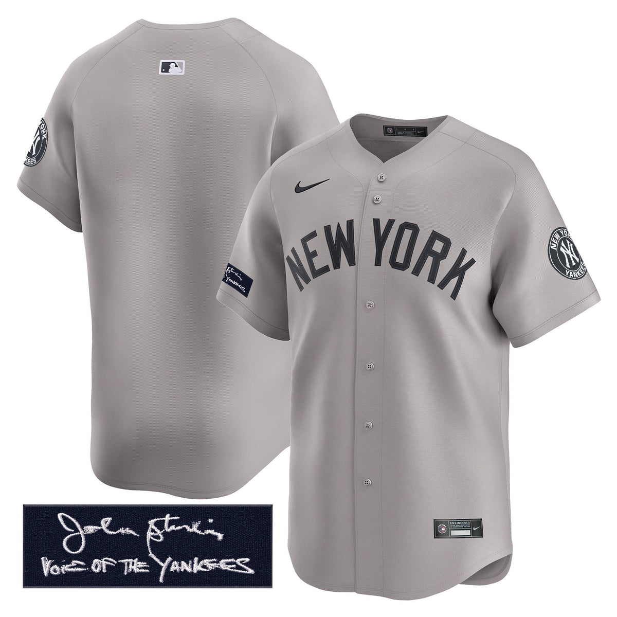 New York Yankees John Sterling "The Voice of the Yankees" Tribute Patch Vapor Premier Limited Jersey - Stitched