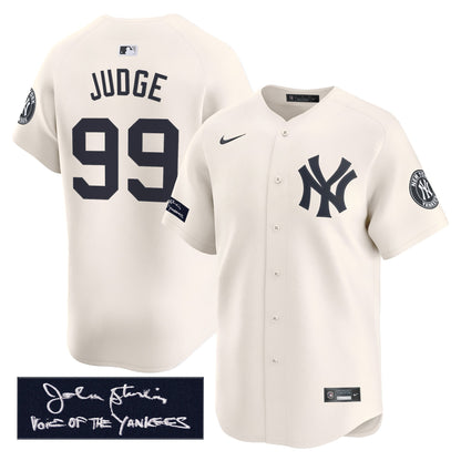 New York Yankees John Sterling "The Voice of the Yankees" Tribute Patch Vapor Premier Limited Jersey - Stitched