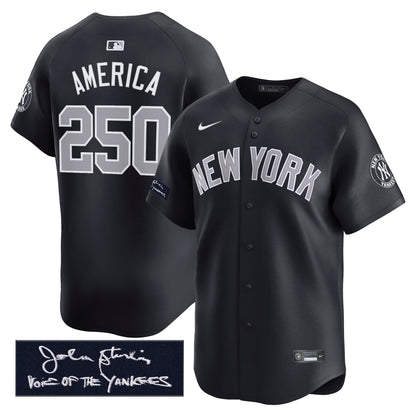 New York Yankees John Sterling "The Voice of the Yankees" Tribute Patch Vapor Premier Limited Jersey - Stitched
