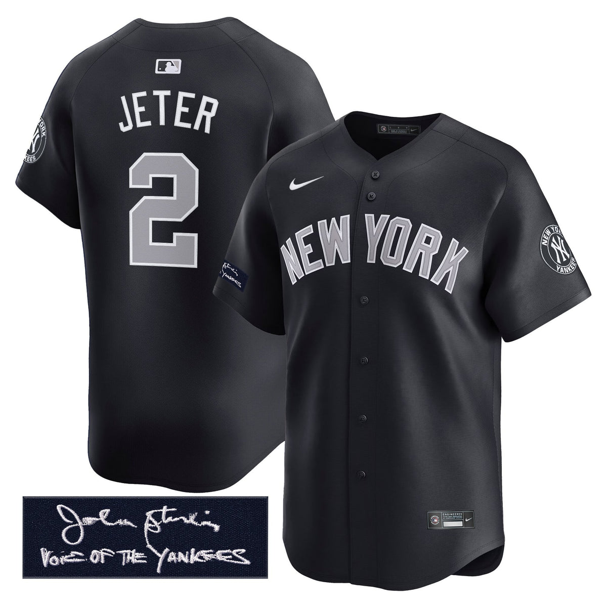 New York Yankees John Sterling "The Voice of the Yankees" Tribute Patch Vapor Premier Limited Jersey - Stitched