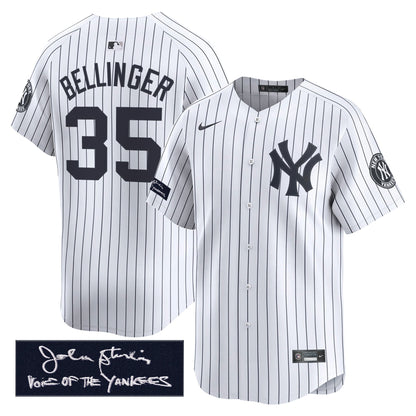 New York Yankees John Sterling "The Voice of the Yankees" Tribute Patch Vapor Premier Limited Jersey - Stitched