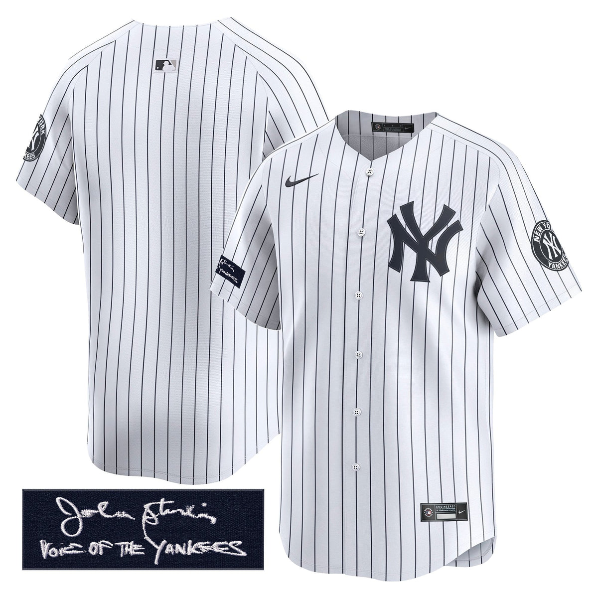 New York Yankees John Sterling "The Voice of the Yankees" Tribute Patch Vapor Premier Limited Jersey - Stitched