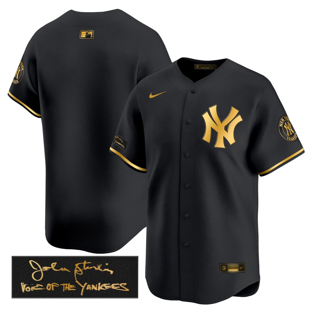 New York Yankees John Sterling "The Voice of the Yankees" Tribute Patch Vapor Premier Limited Jersey - Stitched