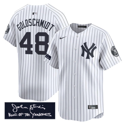New York Yankees John Sterling "The Voice of the Yankees" Tribute Patch Vapor Premier Limited Jersey - Stitched