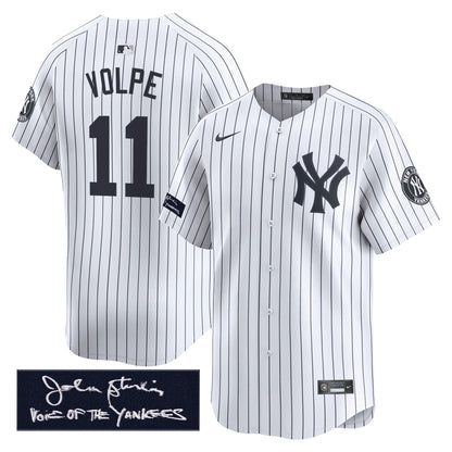 New York Yankees John Sterling "The Voice of the Yankees" Tribute Patch Vapor Premier Limited Jersey - Stitched