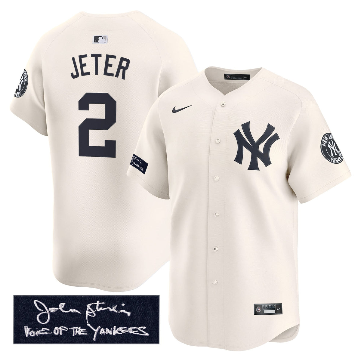 New York Yankees John Sterling "The Voice of the Yankees" Tribute Patch Vapor Premier Limited Jersey - Stitched