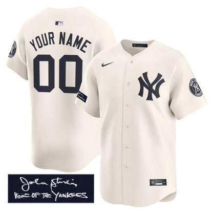 New York Yankees John Sterling "The Voice of the Yankees" Tribute Patch Vapor Premier Limited Custom Jersey - Stitched