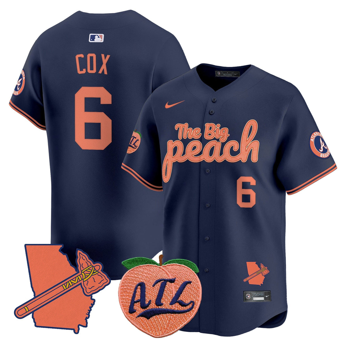  Atlanta Braves The Big Peach Vapor Premier Limited Jersey - All Stitched