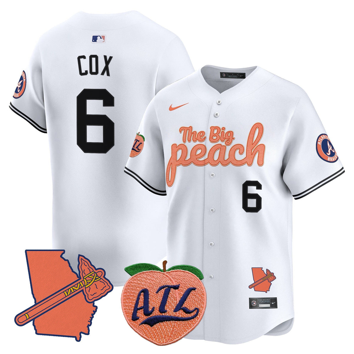  Atlanta Braves The Big Peach Vapor Premier Limited Jersey - All Stitched