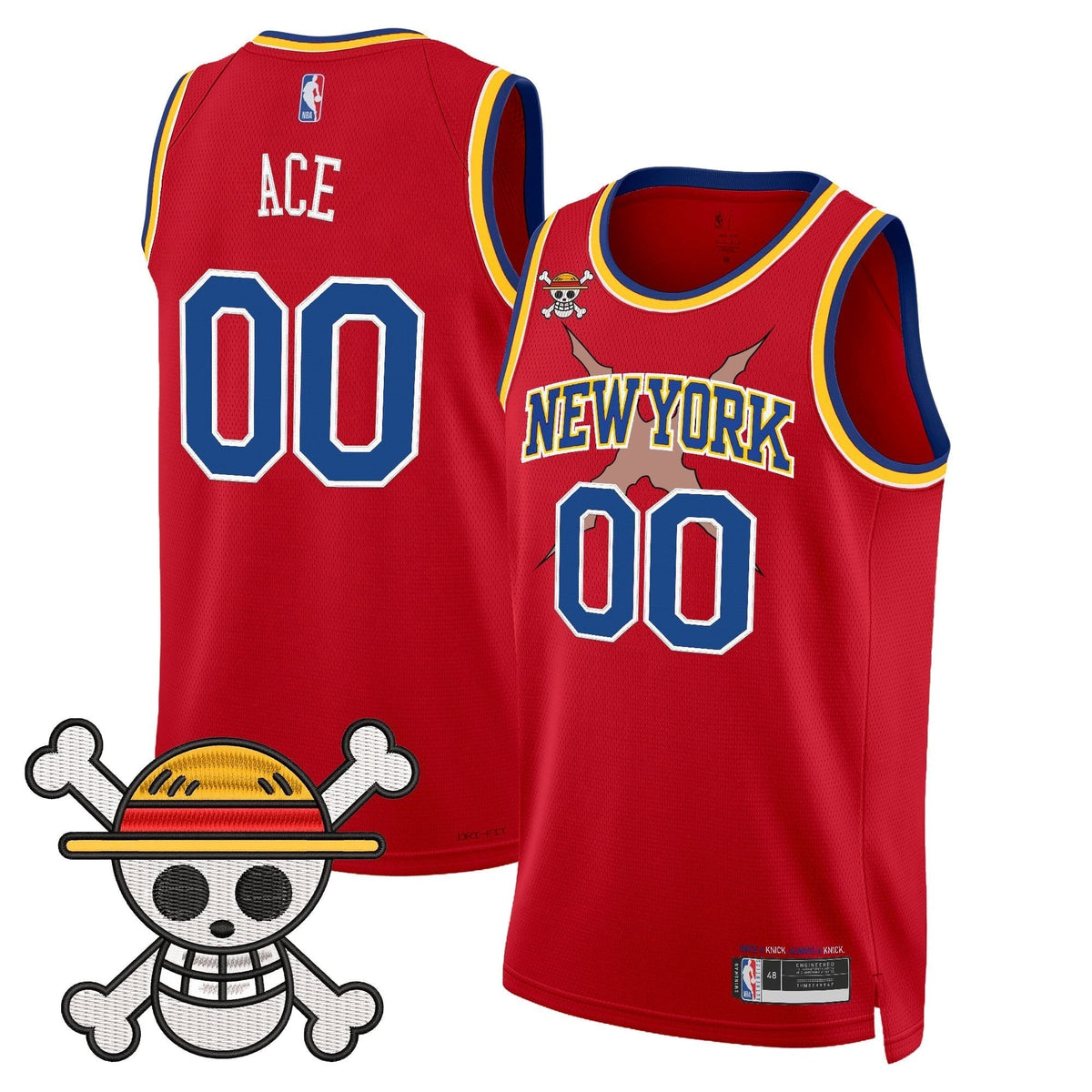 New York Knicks x One Piece Swingman Jersey- Stitched