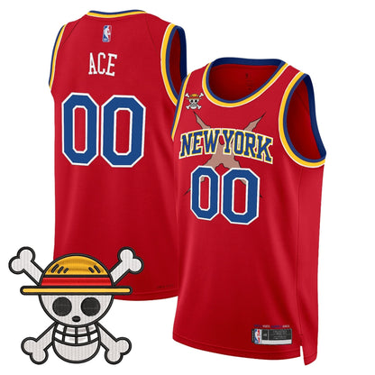 New York Knicks x One Piece Swingman Jersey- Stitched