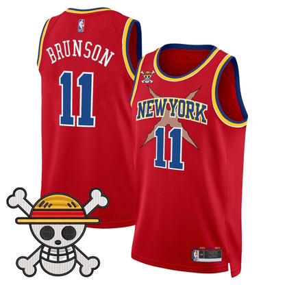 New York Knicks x One Piece Swingman Jersey- Stitched