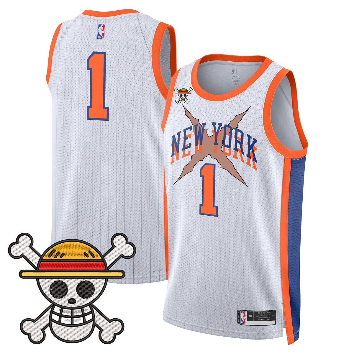 New York Knicks x One Piece Swingman Jersey- Stitched