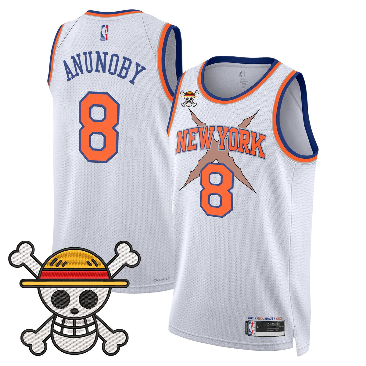 New York Knicks x One Piece Swingman Jersey- Stitched