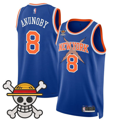 New York Knicks x One Piece Swingman Jersey- Stitched