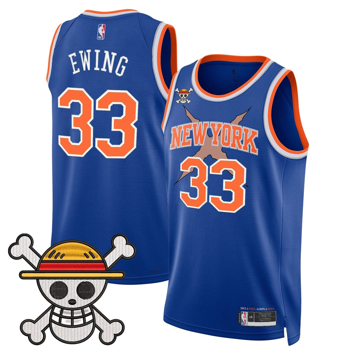 New York Knicks x One Piece Swingman Jersey- Stitched