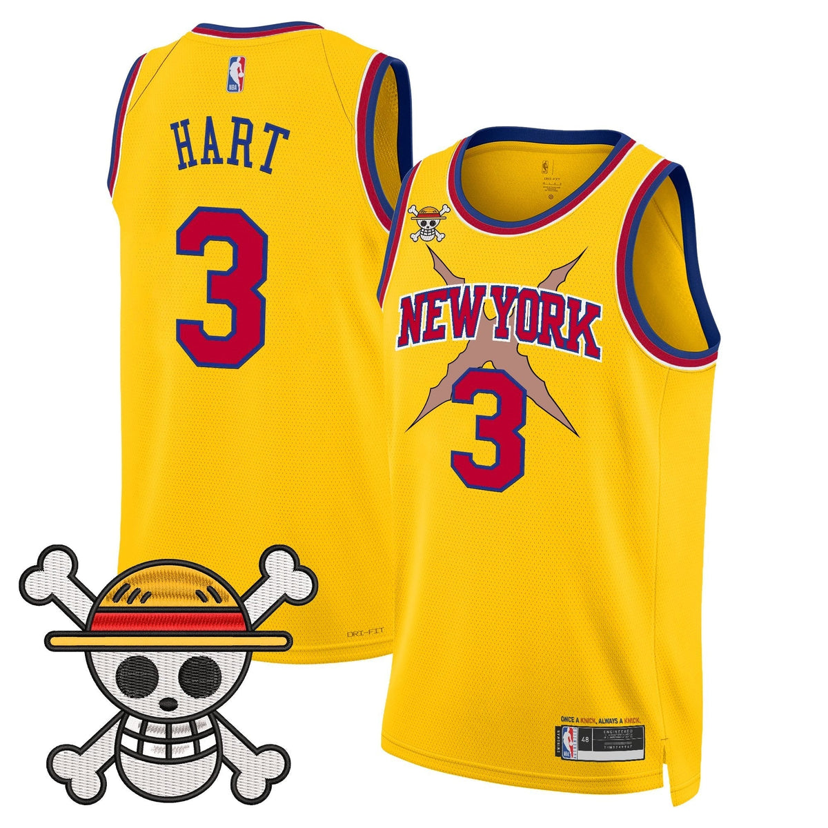 New York Knicks x One Piece Swingman Jersey- Stitched
