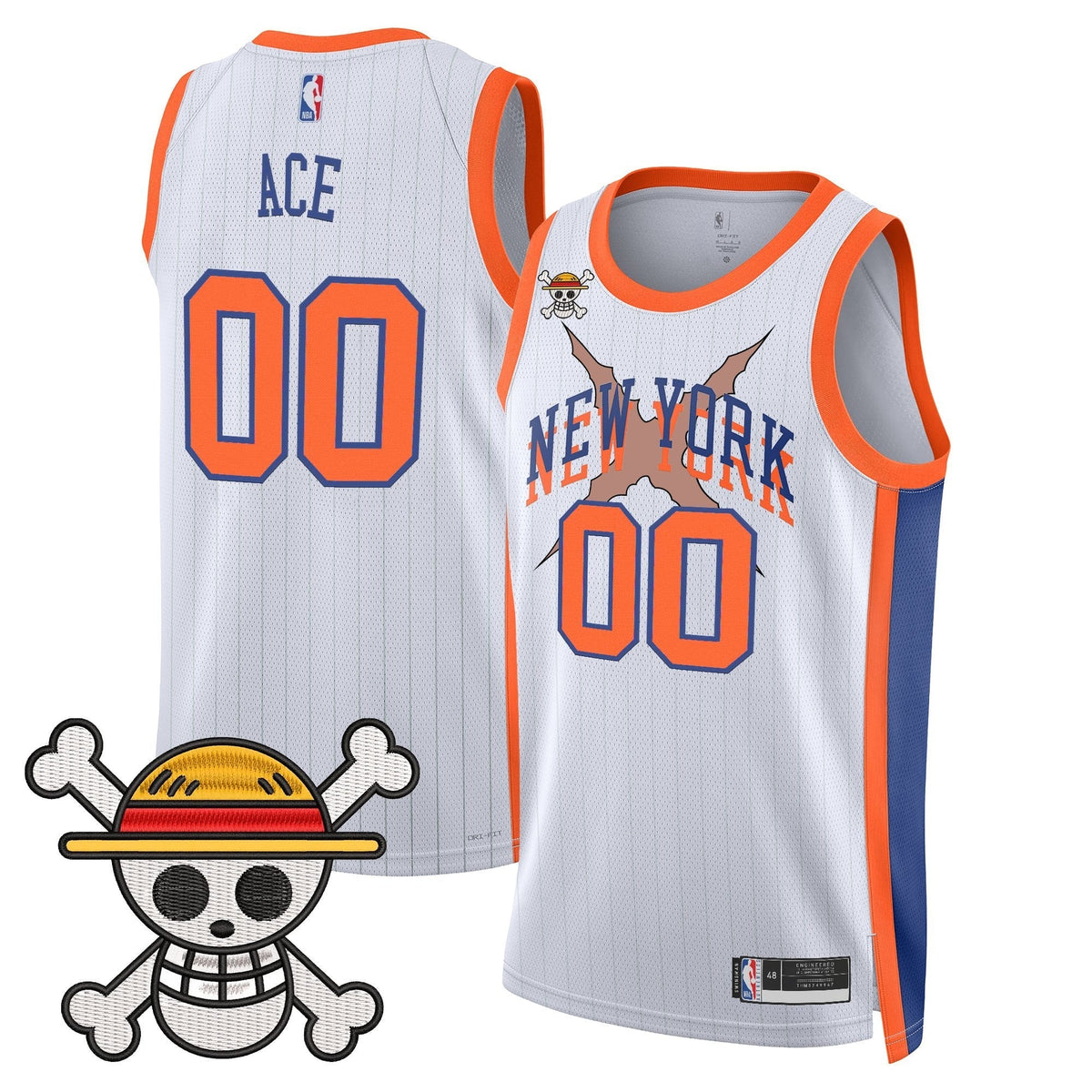New York Knicks x One Piece Swingman Jersey- Stitched