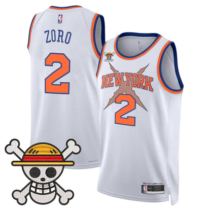 New York Knicks x One Piece Swingman Jersey- Stitched
