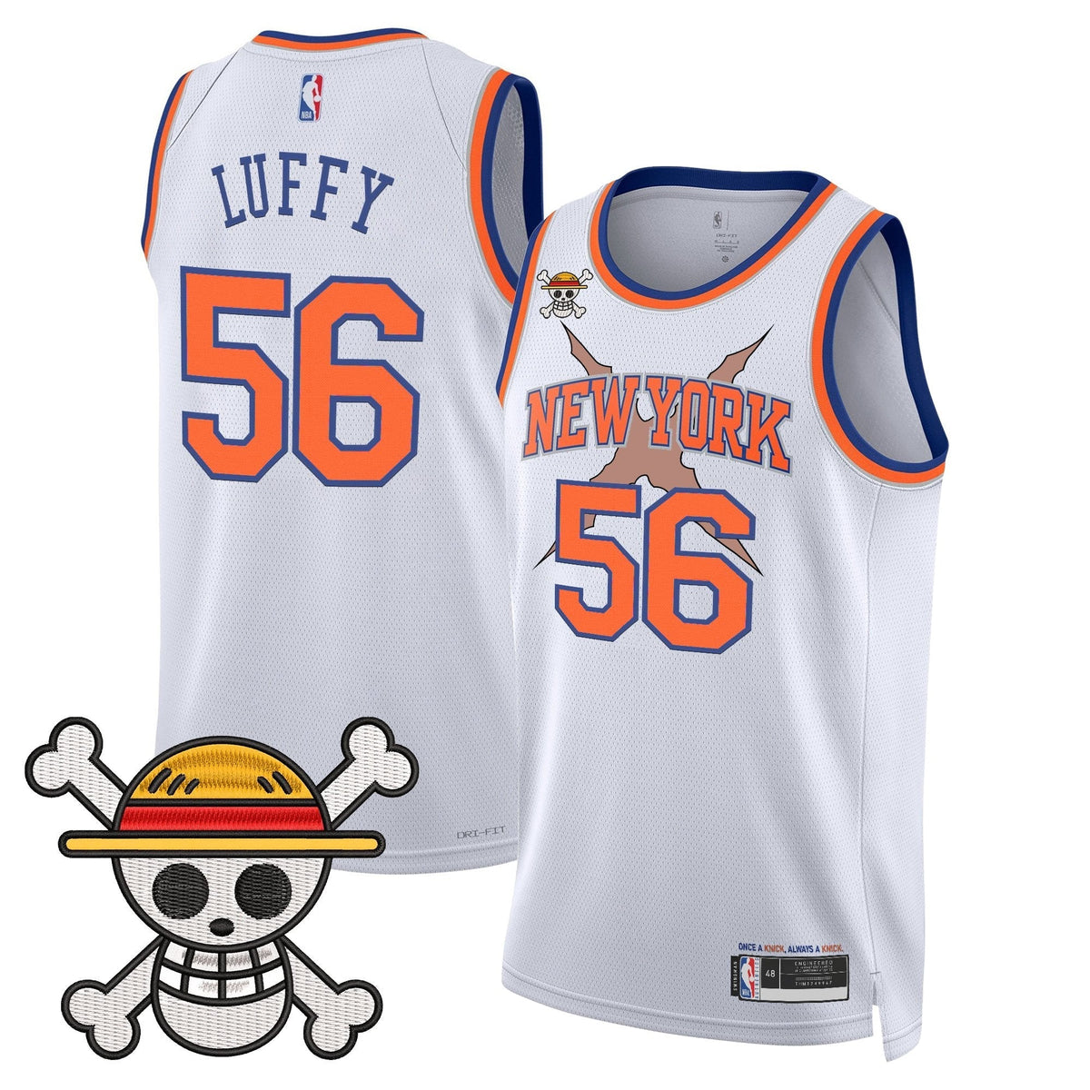 New York Knicks x One Piece Swingman Jersey- Stitched