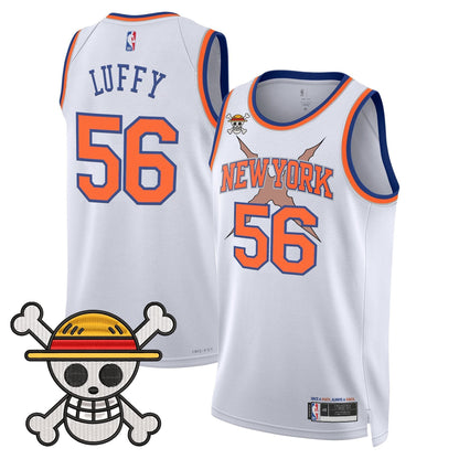 New York Knicks x One Piece Swingman Jersey- Stitched