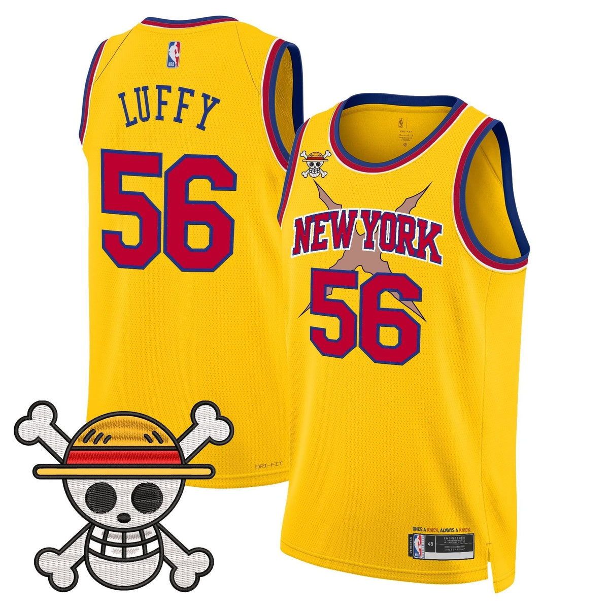 New York Knicks x One Piece Swingman Jersey- Stitched