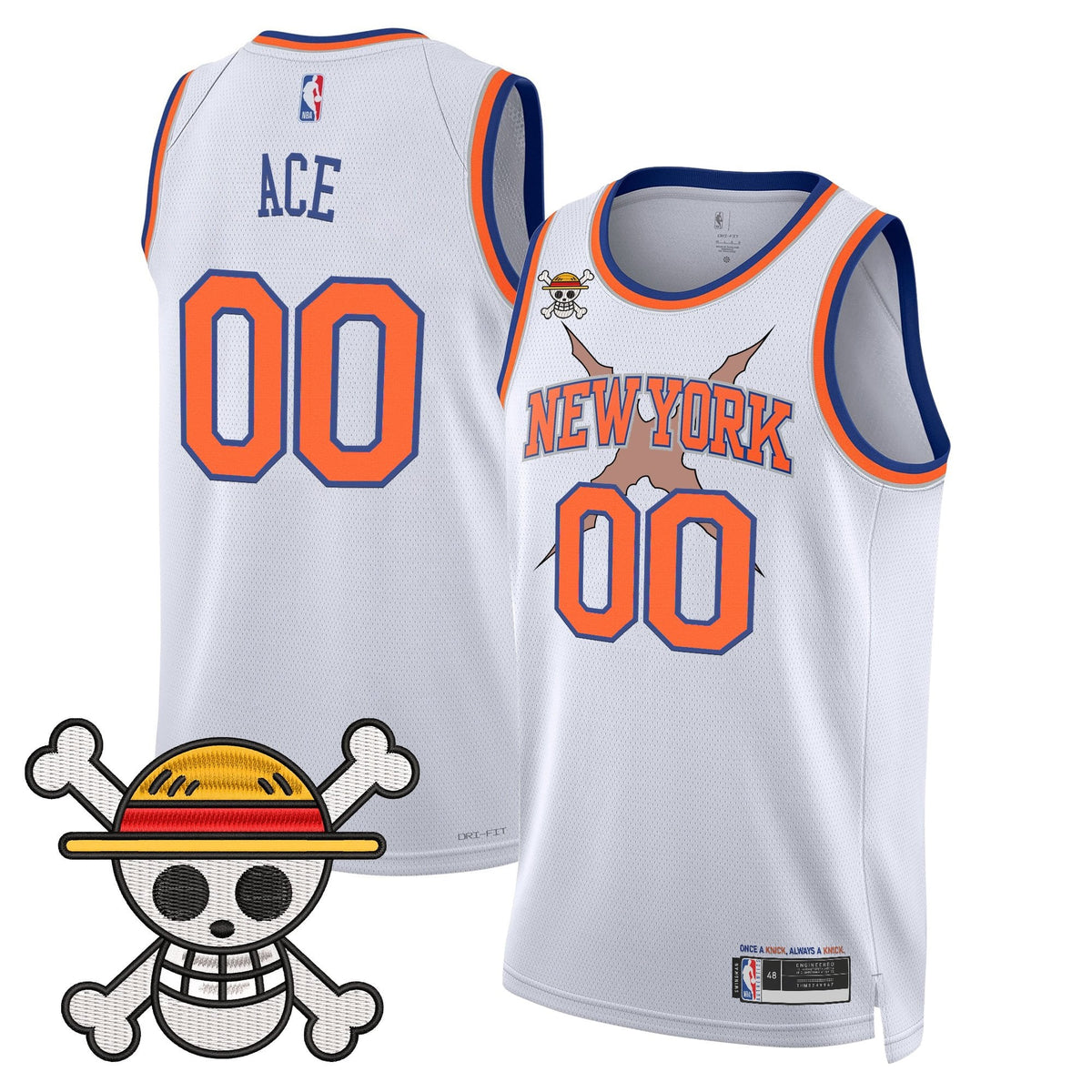 New York Knicks x One Piece Swingman Jersey- Stitched