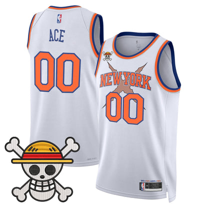 New York Knicks x One Piece Swingman Jersey- Stitched