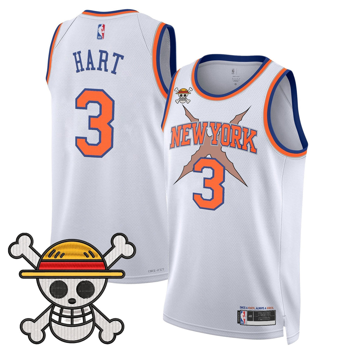 New York Knicks x One Piece Swingman Jersey- Stitched