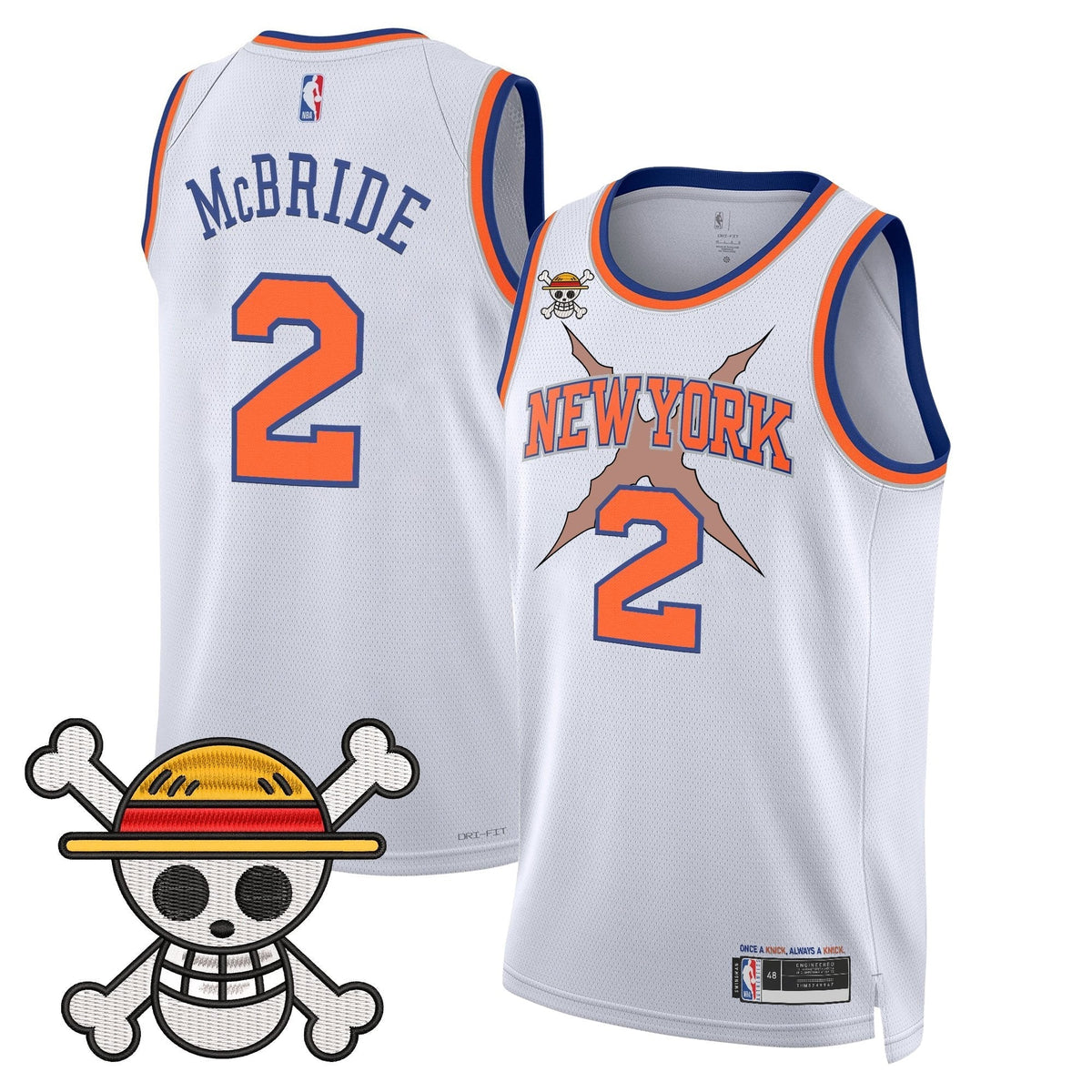 New York Knicks x One Piece Swingman Jersey- Stitched