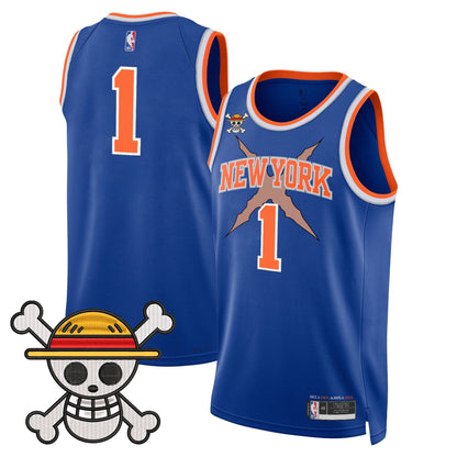 New York Knicks x One Piece Swingman Jersey- Stitched