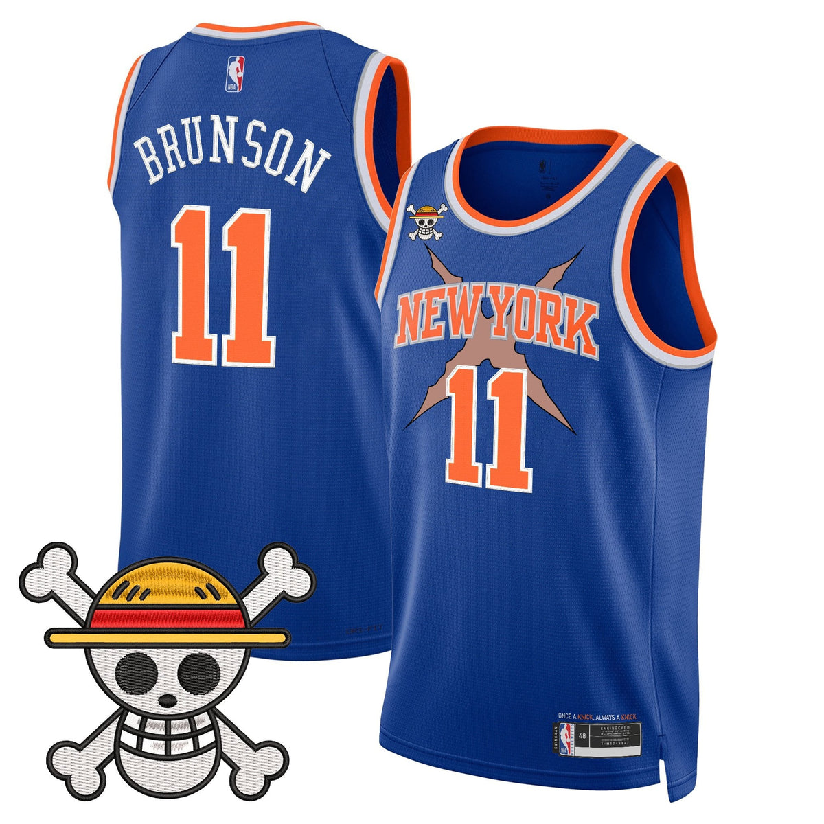New York Knicks x One Piece Swingman Jersey- Stitched