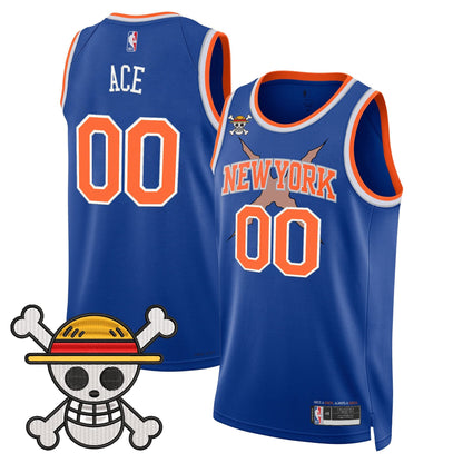 New York Knicks x One Piece Swingman Jersey- Stitched