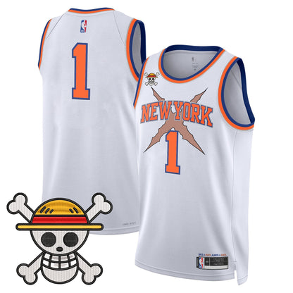 New York Knicks x One Piece Swingman Jersey- Stitched
