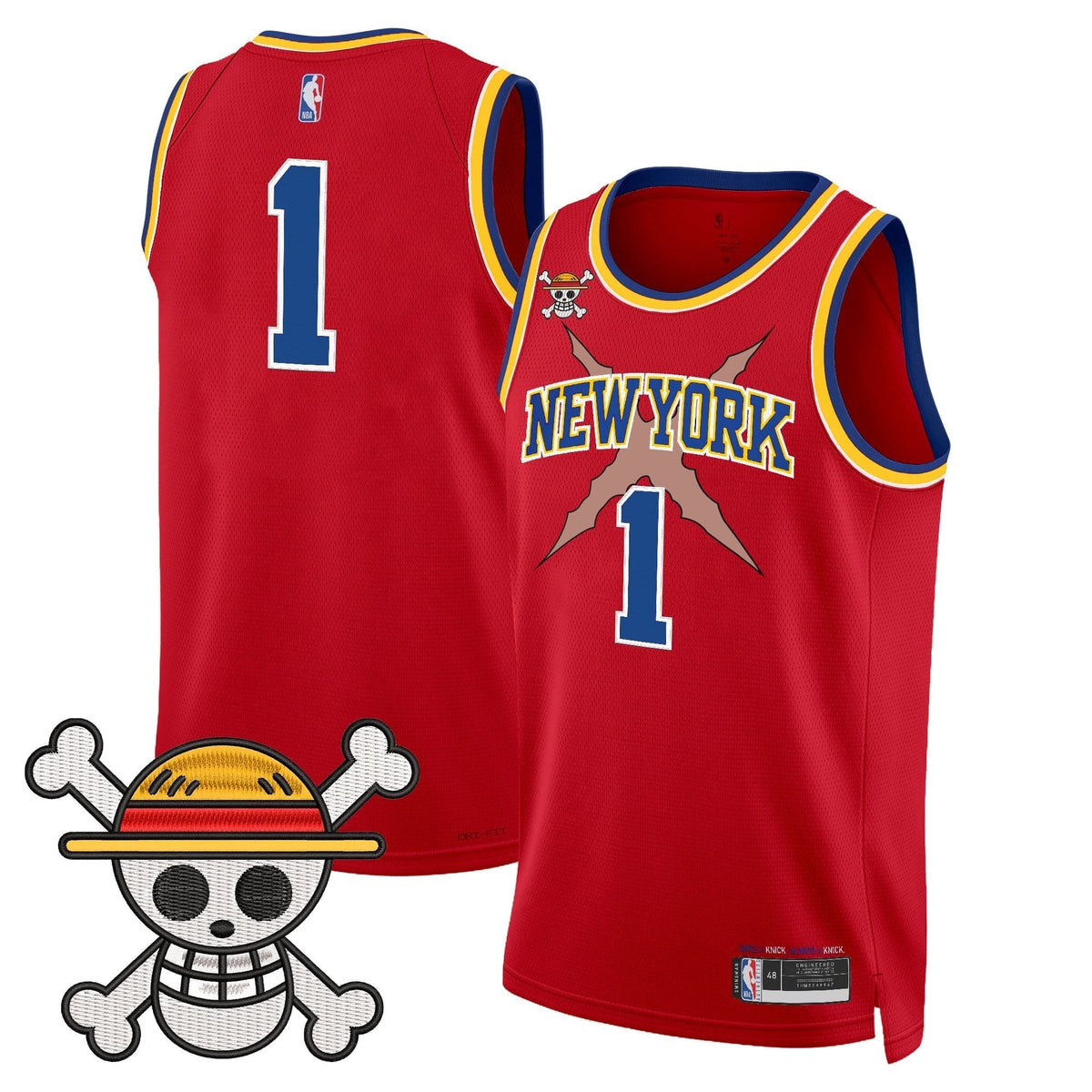 New York Knicks x One Piece Swingman Jersey- Stitched