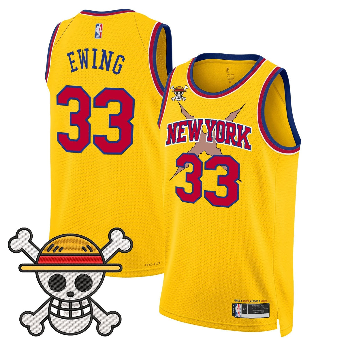 New York Knicks x One Piece Swingman Jersey- Stitched